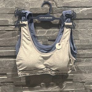 Lucky Brand Stretch Seamless Pull-on Removable Pads 2 pc Bra Set